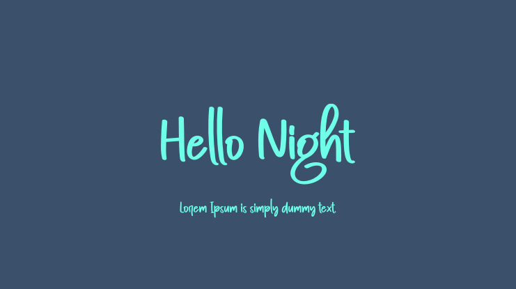 Hello Night Font