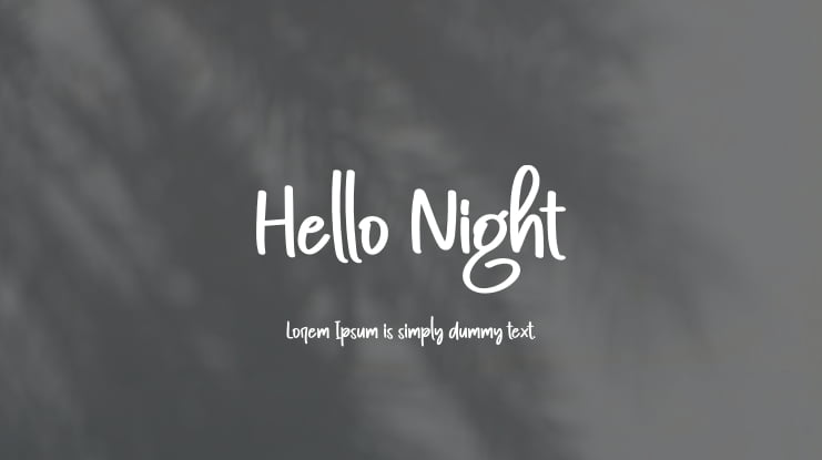Hello Night Font