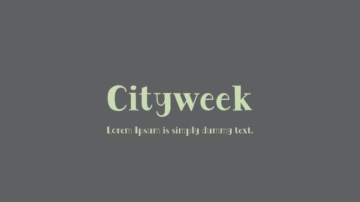 Cityweek Font