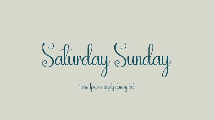 Saturday Sunday Font