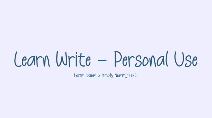 Learn Write - Personal Use Font