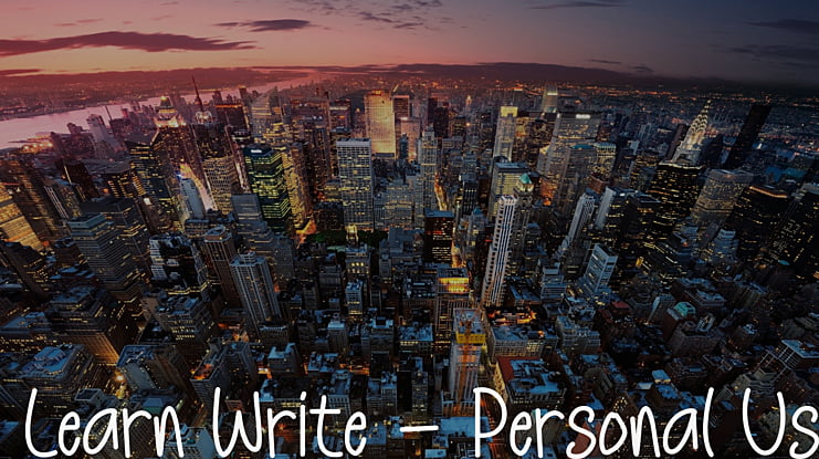 Learn Write - Personal Use Font