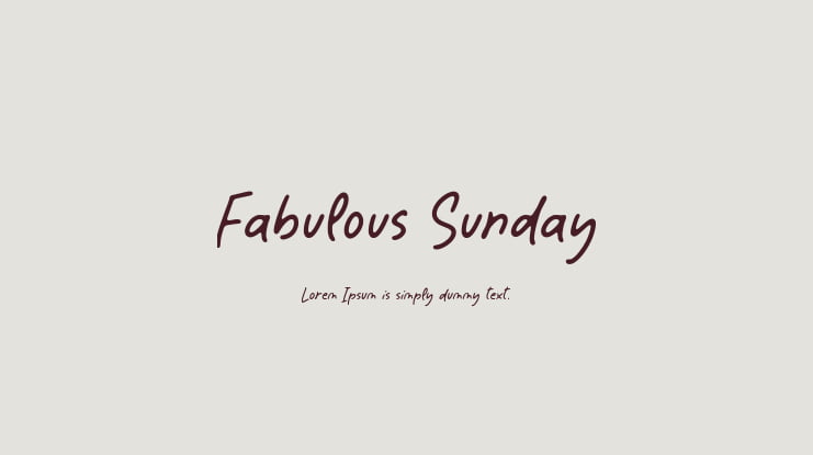 Fabulous Sunday Font