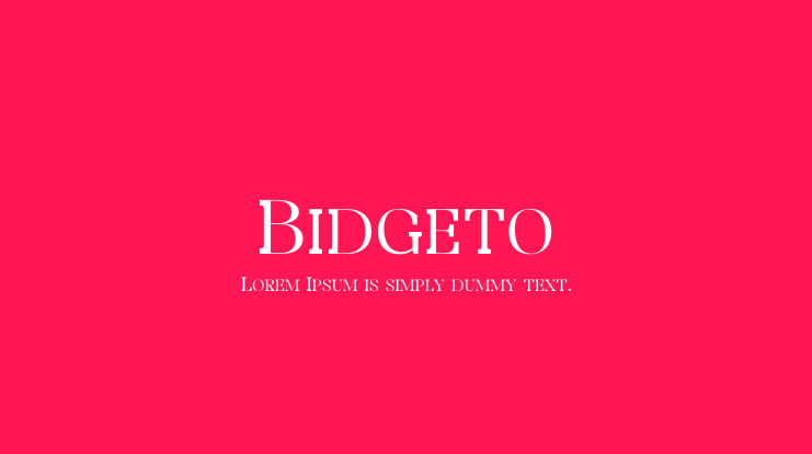 Bidgeto Font