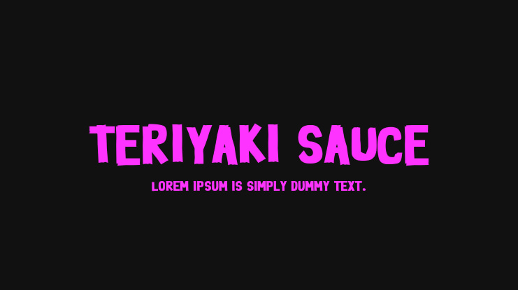TERIYAKI SAUCE Font