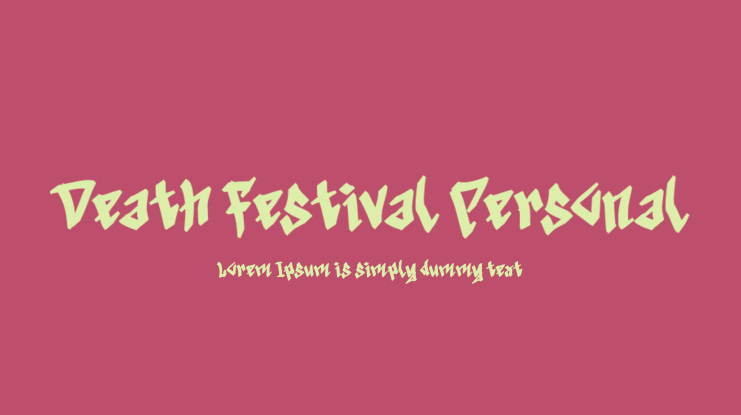 Death Festival Personal Font