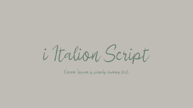 i Italion Script Font