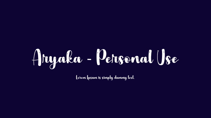 Aryaka - Personal Use Font
