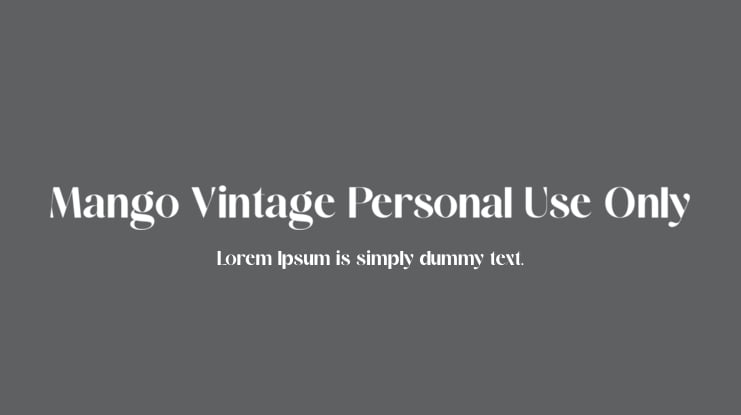 Mango Vintage Personal Use Only Font Family