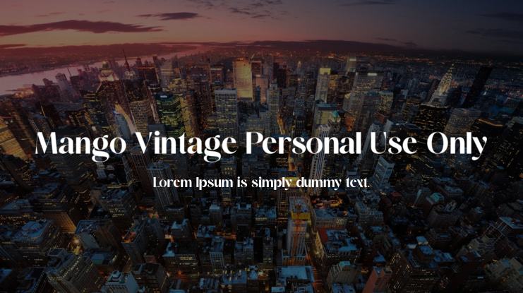 Mango Vintage Personal Use Only Font Family