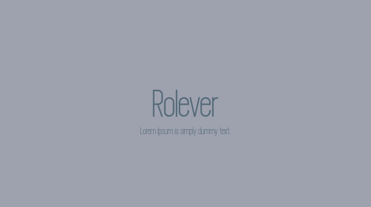 Rolever Font Family