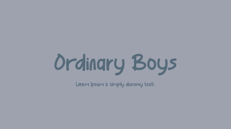 Ordinary Boys Font Family