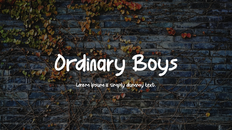 Ordinary Boys Font Family