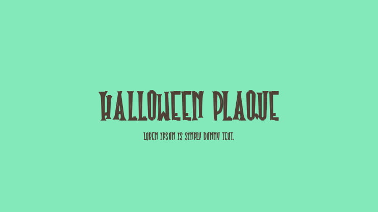 Halloween Plaque Font