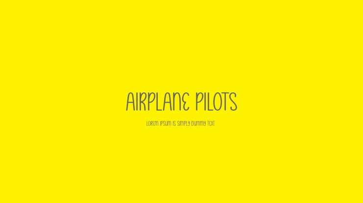 Airplane Pilots Font