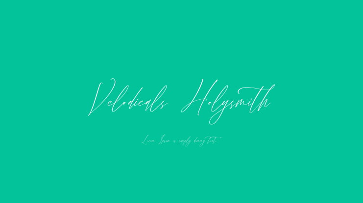 Velodicals Holysmith Font