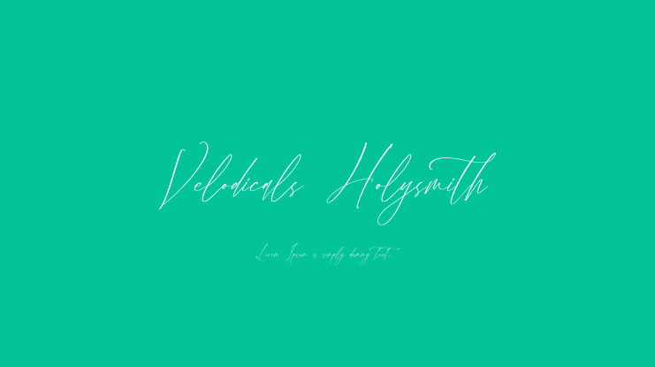 Velodicals Holysmith Font