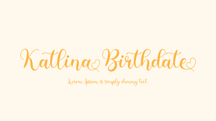 Katlina Birthdate Font