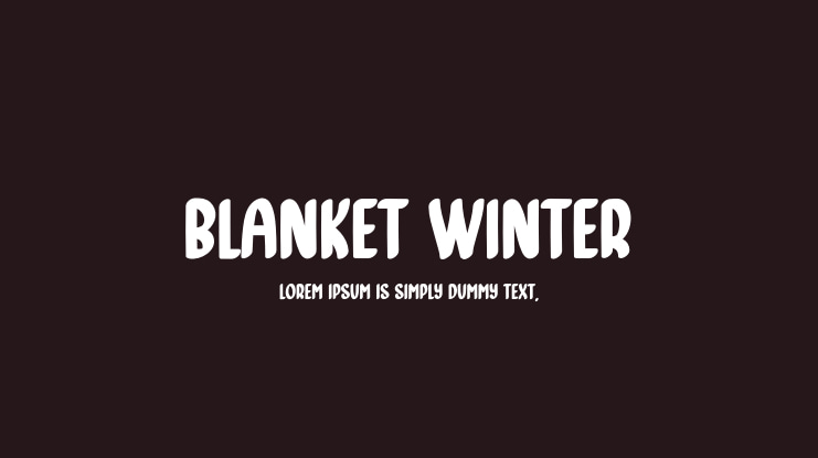 Blanket Winter Font