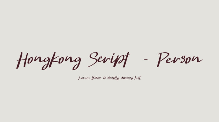 Hongkong Script  - Person Font