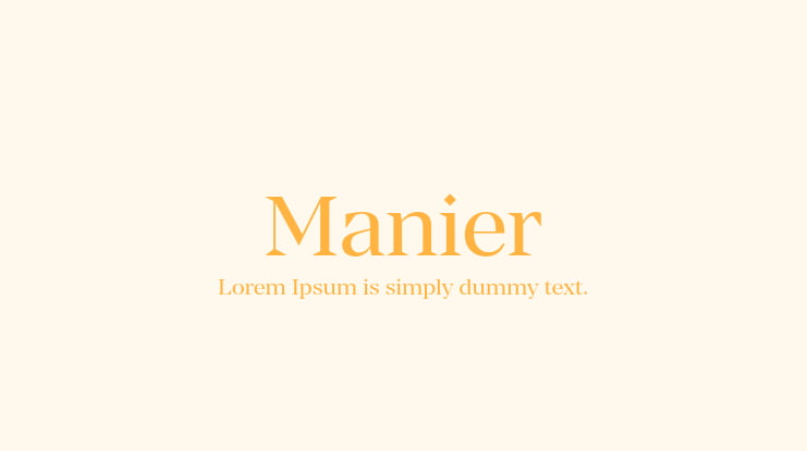 Manier Font Family