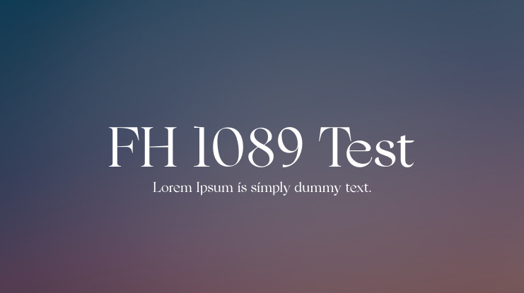 FH 1089 Test Font Family