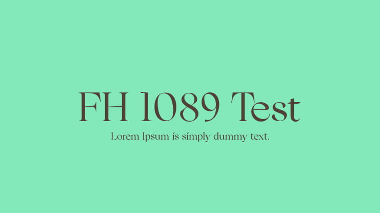FH 1089 Test Font Family
