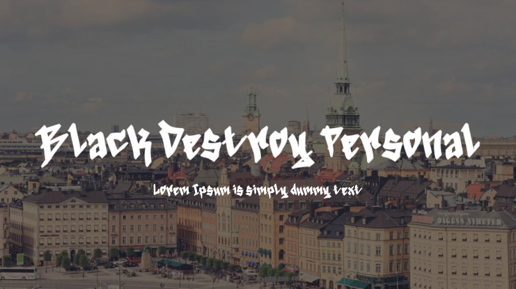 Black Destroy Personal Font