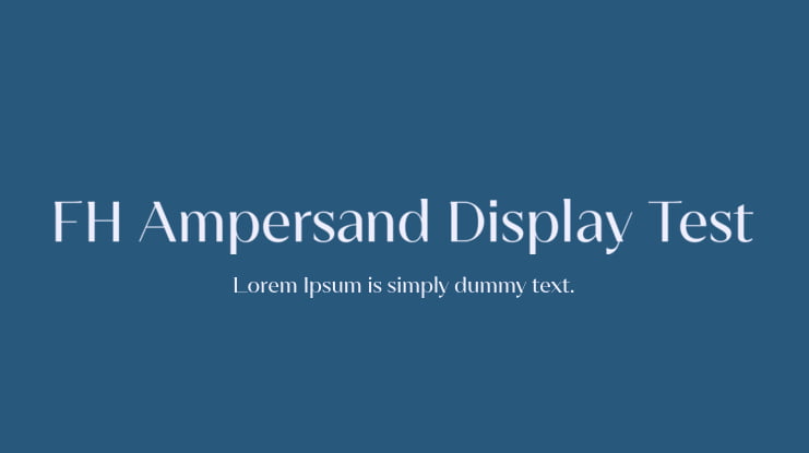 FH Ampersand Display Test Font Family