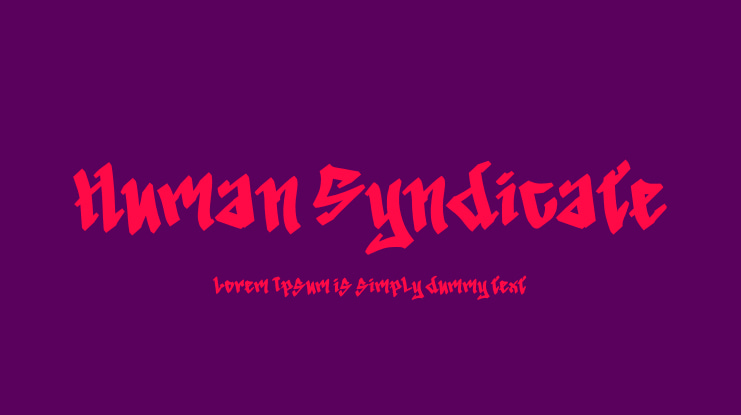 Human Syndicate - 1 Font