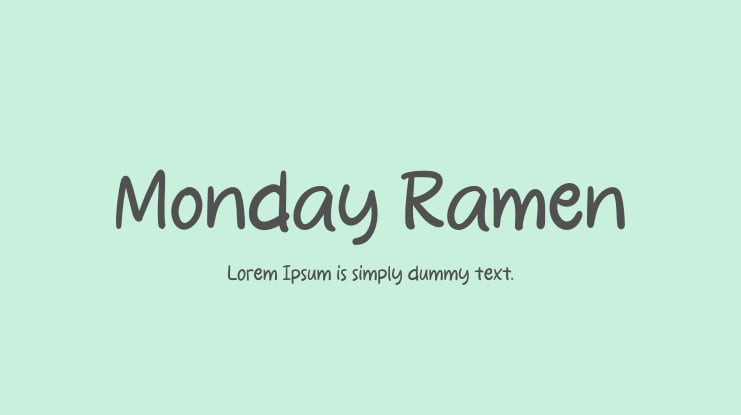 Monday Ramen Font