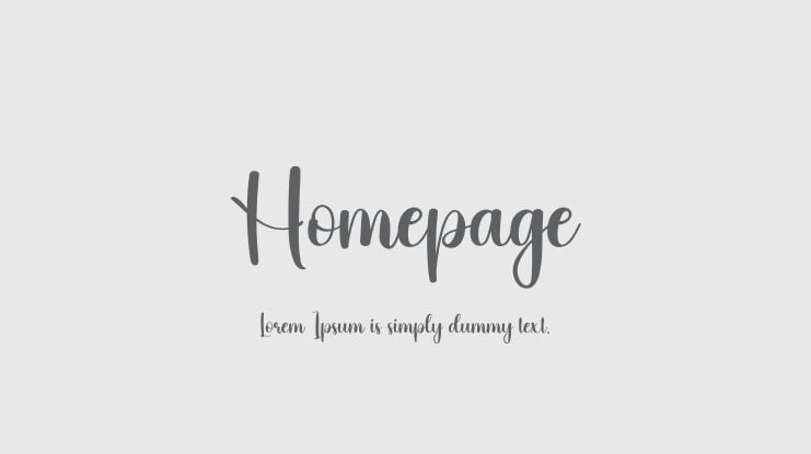 Homepage Font