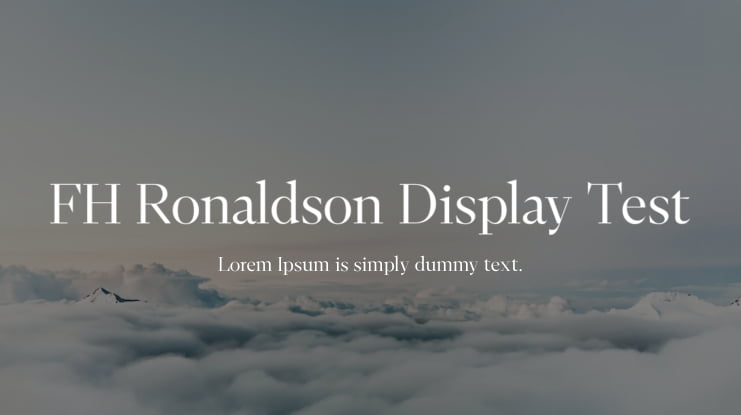 FH Ronaldson Display Test Font Family