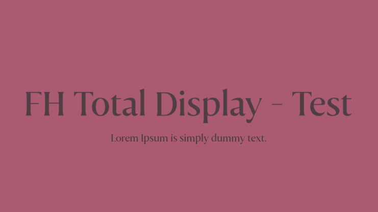 FH Total Display - Test Font Family