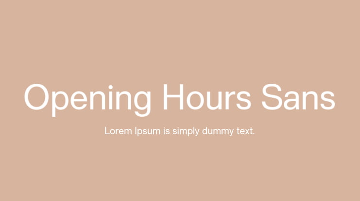 Opening Hours Sans Font