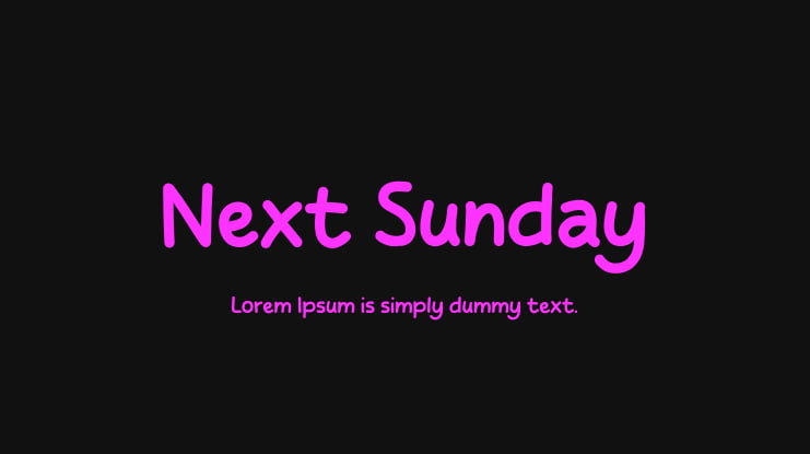 Next Sunday Font