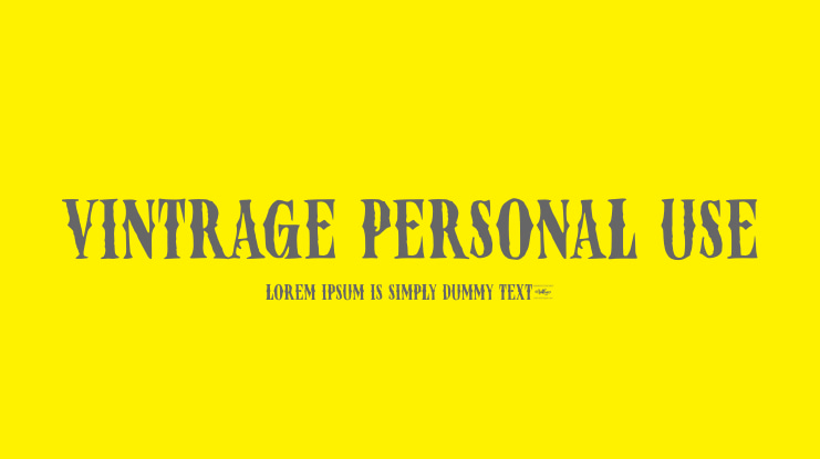 Vintrage Personal Use Font