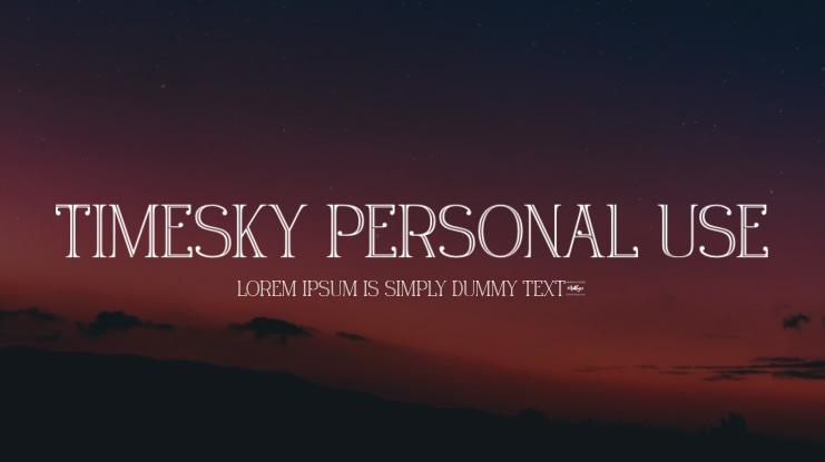 Timesky Personal Use Font