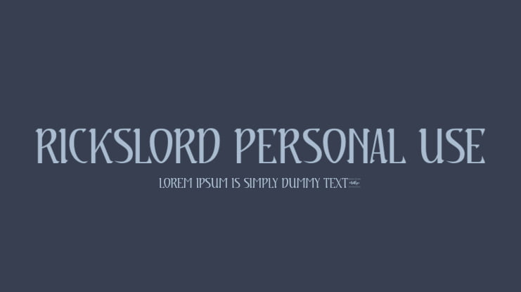 Rickslord Personal Use Font