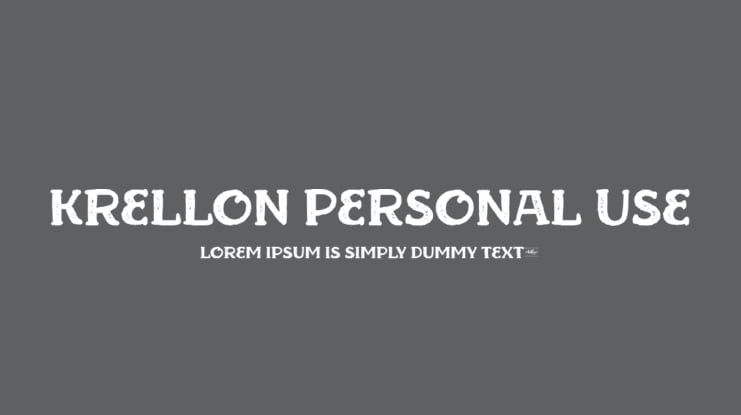 Krellon Personal Use Font