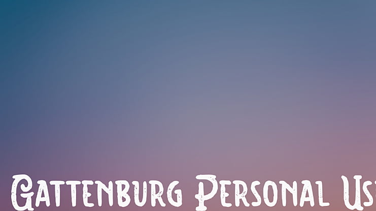Gattenburg Personal Use Font