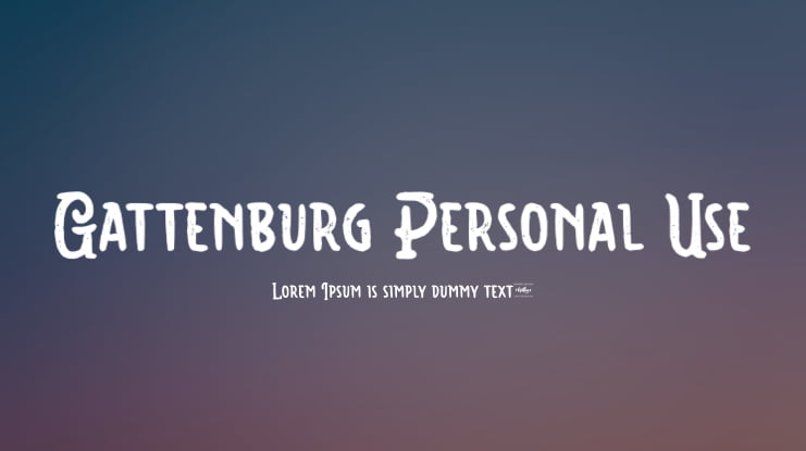 Gattenburg Personal Use Font