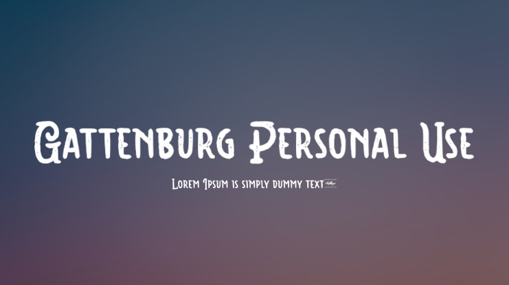 Gattenburg Personal Use Font
