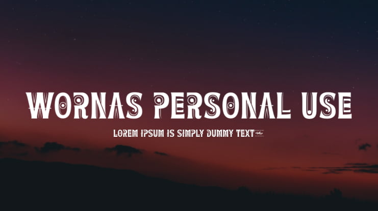 Wornas Personal Use Font