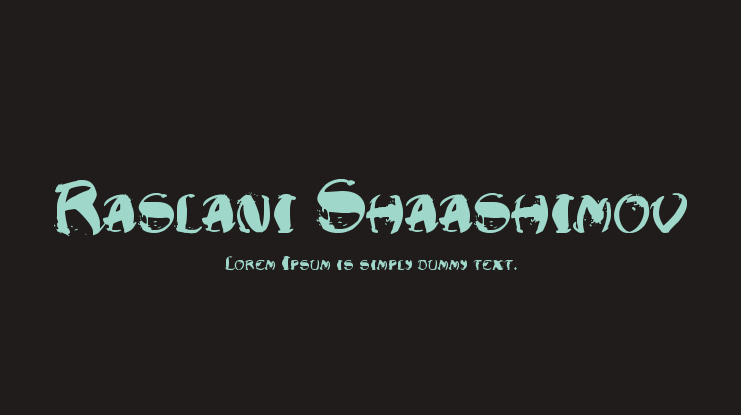 Raslani Shaashimov Font