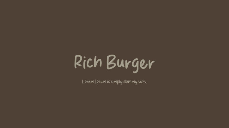 Rich Burger Font