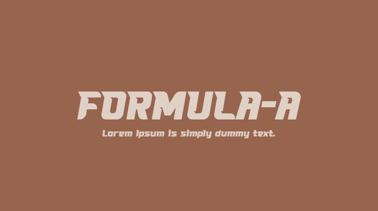 FORMULA-A Font