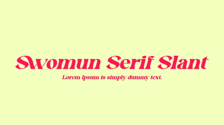 Swomun Serif Slant Font Family
