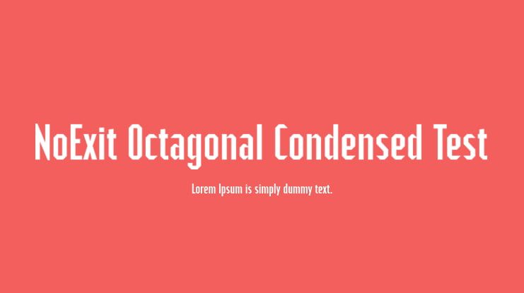 NoExit Octagonal Condensed Test Font Family