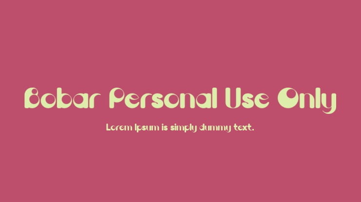 Bobar Personal Use Only Font